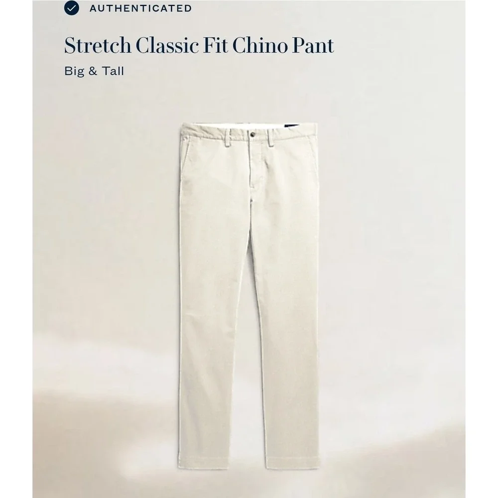 Polo Ralph Lauren Stretch Classic Fit Chino Khaki Pants Men's Size 50x30 NWT